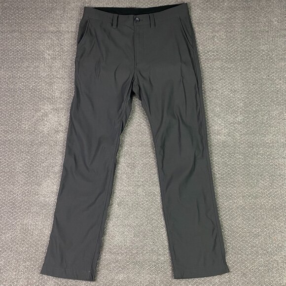 Prana Pants Men's 35 x 32 Charcoal Gray Slim Fit Alameda Chino Hiking Travel - Picture 1 of 12